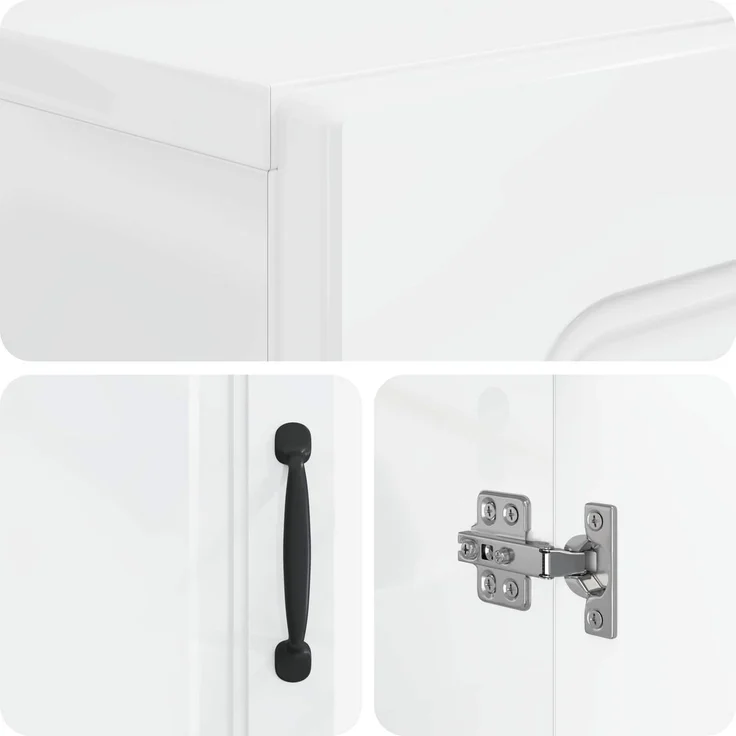 vidaXL Badezimmerschrank mit offenem Regal UTRECHT Hochglanz Weiß 897699 – Bild 6