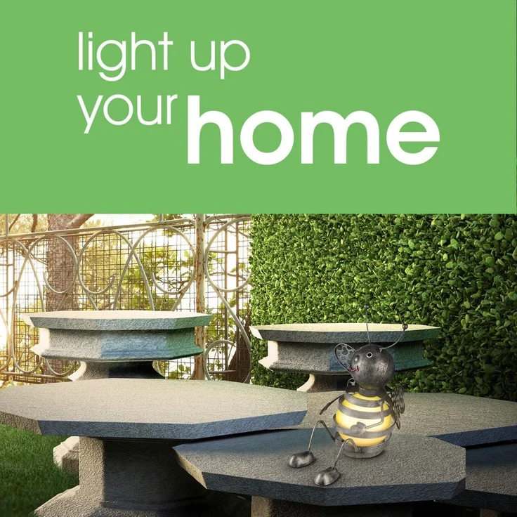 LED Solarlampe 3er Set Solarleuchte Gartenleuchte Metall Biene Außen Deko Kugel – Bild 5