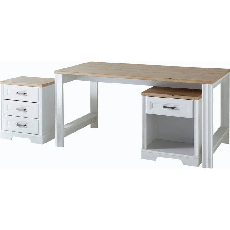 Schreibtisch JASMIN Pinie weiß Nachbildung 160 x 80 cm – Bild 5