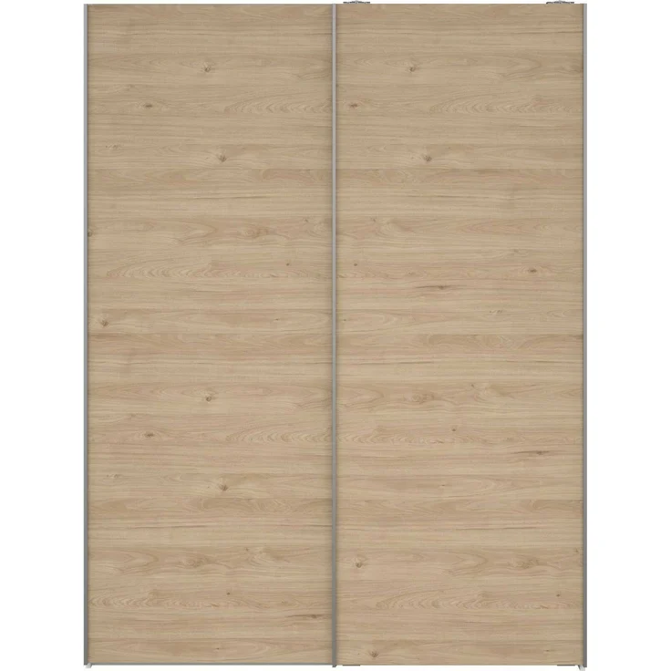 Dmora Kleiderschrank 2 Türen Maurice, Schlafzimmermöbel, Schrank, Garderobe, 150x61 h200 cm, Weiß und Eiche – Bild 5