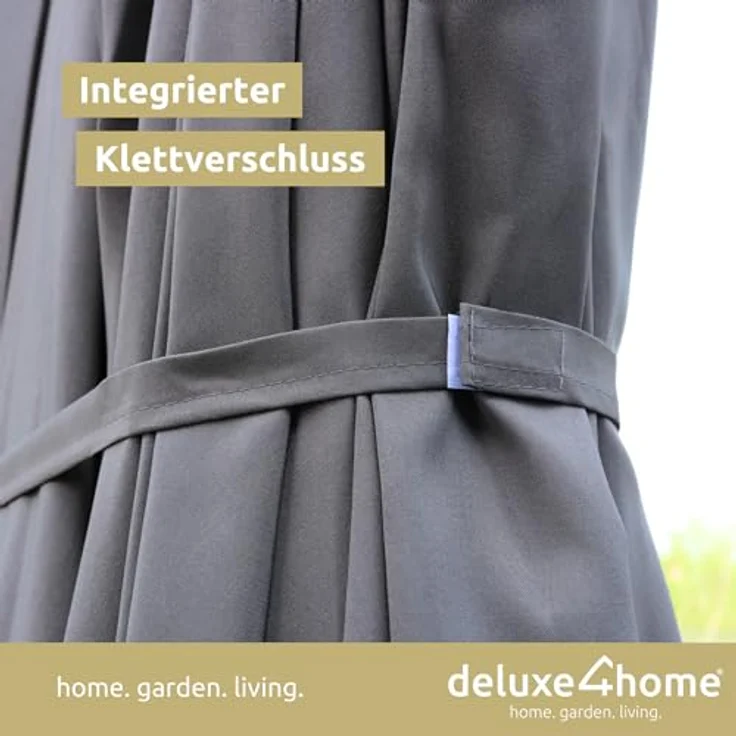 deluxe4home XXL Doppelsonnenschirm 450cm x 260cm, handkurbelbetrieb, anthrazit, doppelseitig faltbar, 180 g/m² Polyester – Bild 6