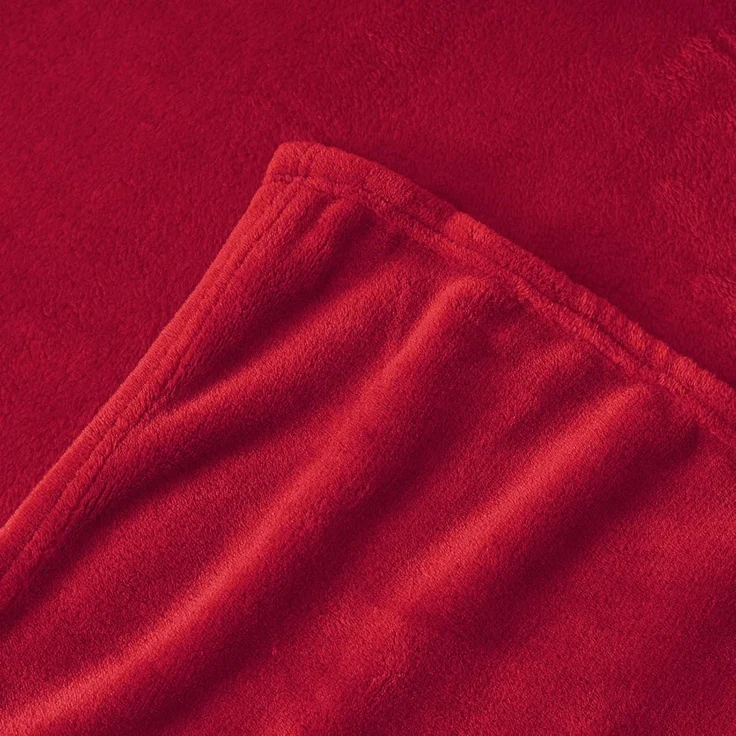 Decke Kuscheldecke Fleecedecke Sofa Rot Winter 130 x 150 cm Rot – Bild 6
