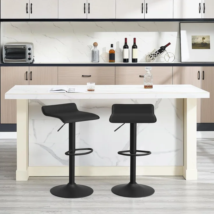 Woltu Barhocker (1 St), Design Hocker stufenlose Höhenverstellung Kunstleder – Bild 7