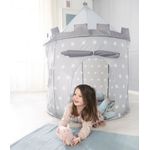 roba Spielzelt & Kinderzelt 'Ritterburg' - Spielhaus aus Stoff - inkl. Tasche - Grau / Weiß