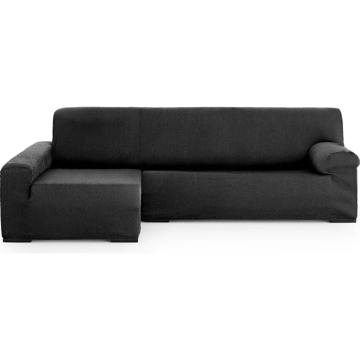 ECOMMERC3 Chaiselong-Sofabezug mit langem Arm Links, universell und vielseitig – Sofabezug, dunkelgrau, einfach anzubringen, für Rückenlehne, Sitz und Armlehnen