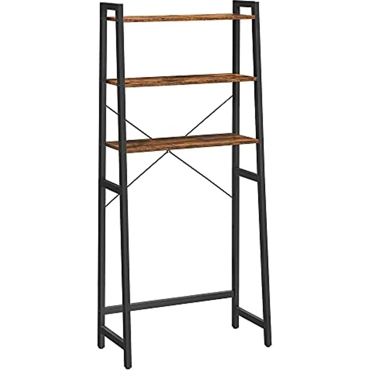 Hansiro Badezimmerregal 64 x 30 x 156 cm Vintagebraun-Schwarz
