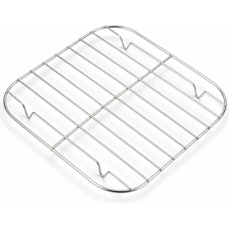 Grillrost aus 304-Edelstahl für Heißluftfritteuse und Backofen, Silber, 21 x 21 x 21 x 1.5 cm