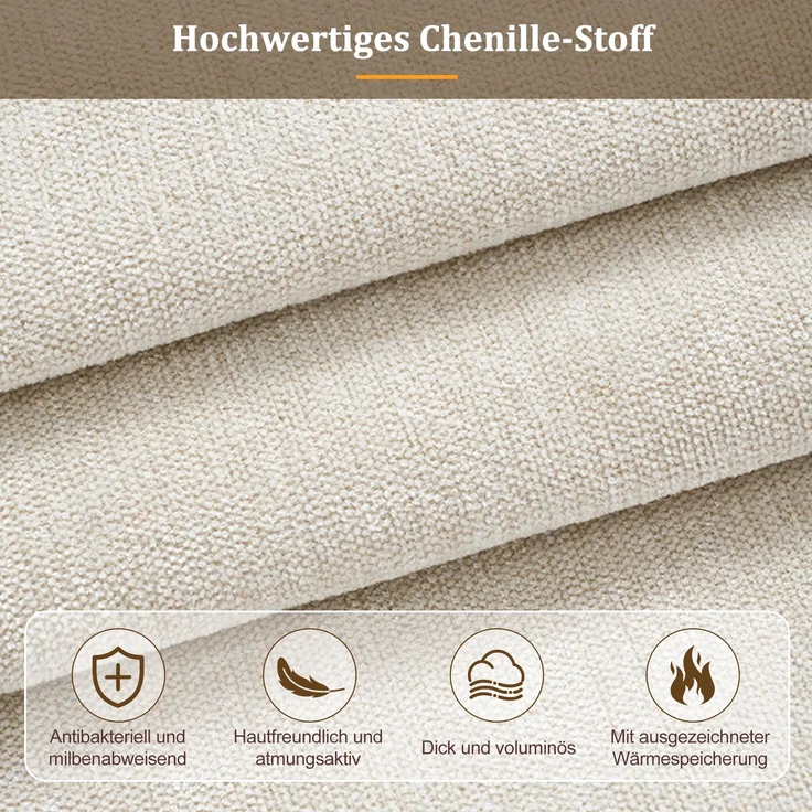 Polsterbett, Doppelbett,160 x 200cm, Bett mit Lattenrost, gepolstertes Kopfteil, Beige Chenille – Bild 8