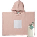 molis&co. Badeponcho für Kinder. Kapuzen-Strandtuch. Leichter und kompakter Bademantel für Kinder. (Altrosa, 7-8 Jahre)
