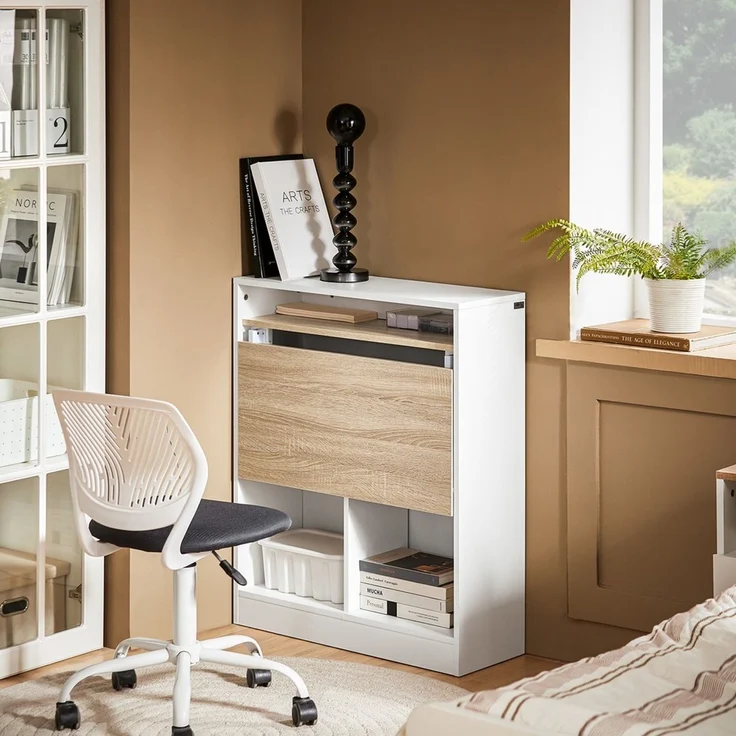 SoBuy FWT104-WN Schreibtisch, Spanplatte, Melamin, Weiß, 70 x 85 x 57 cm – Bild 2