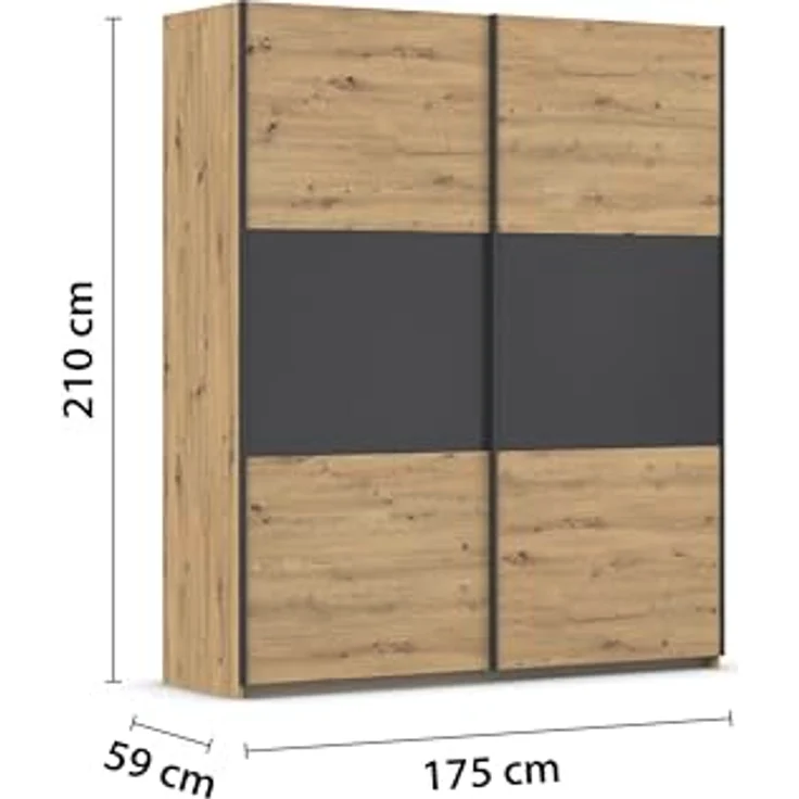 rauch Schwebetürenschrank Kleiderschrank Schrank Garderobe Garderobenschrank Wäscheschrank NEO (in 3 verschiedenen Ausstattungen BASIC/CLASSIC/PREMIUM) mit großzügigem Stauraum und vielfältigen Farbkombinationen – Bild 4