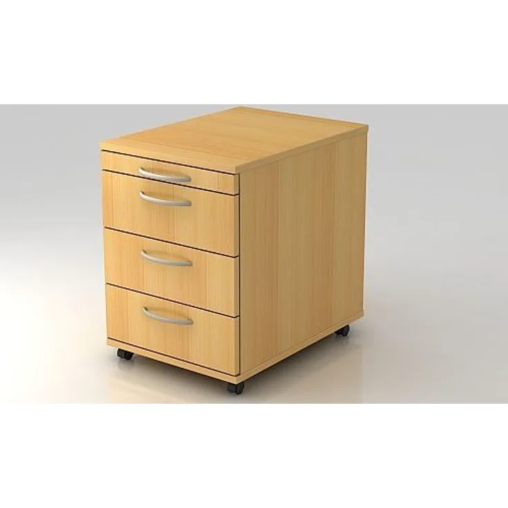Rollcontainer 1606 BO 58cm, 3 Schübe Buche