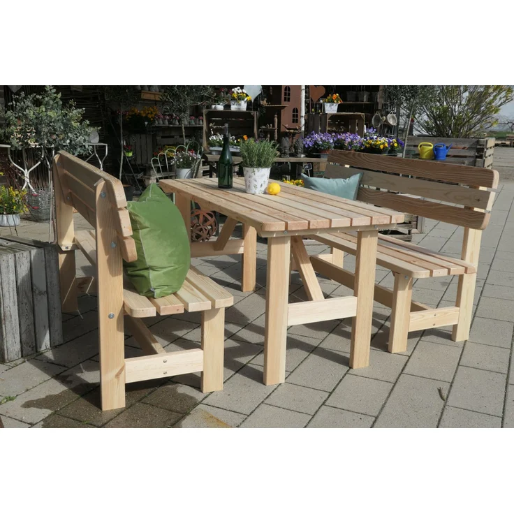 iWerk Massivholzgarnitur Kiefer natur 3-teilig – Bild 3