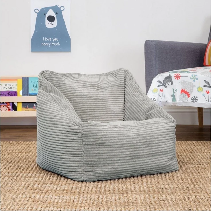 icon Sitzsack Kinder aus Cord Flauschig „Natalia“, 55x44cm, Made in Germany, für Kinderzimmer – Bild 3