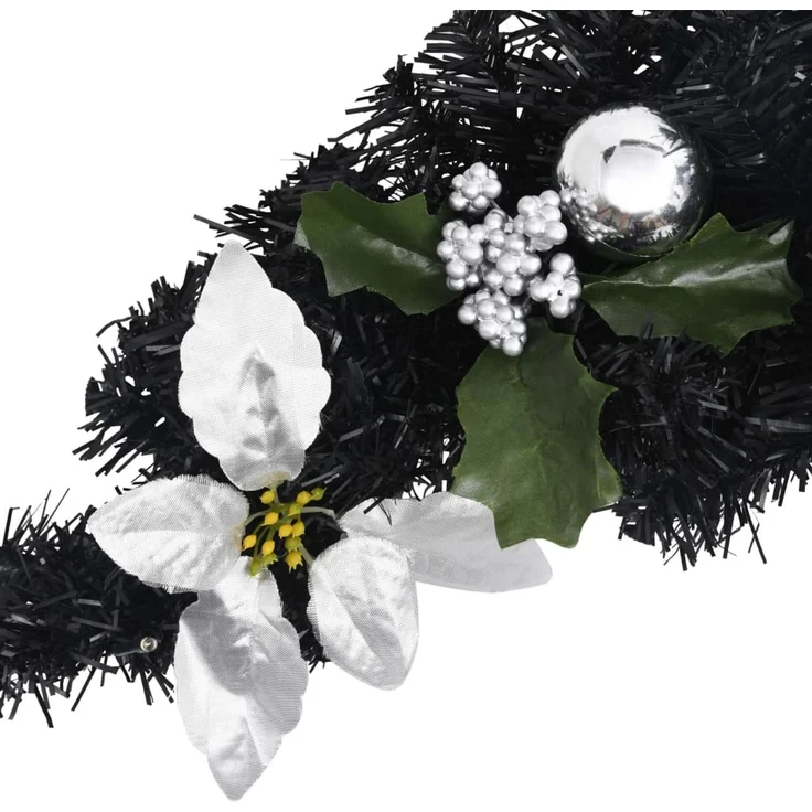 vidaXL Weihnachts-Türbogen mit LED-Lichtern Schwarz 90 cm PVC 320981 – Bild 5