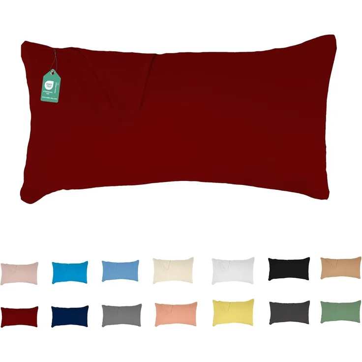 Livessa Kissenbezug 40x80 cm - Verdeckter Reißverschluss an der Langen Seite, Kopfkissenbezug aus%100 Baumwolle Jersey Stoff, Ultra weich und atmungsaktiv, Oeko-Tex Zertifiziert