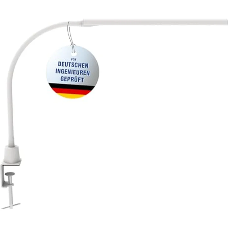 MAUL MAULpirro LED Schreibtischlampe, weiß, 6 W mit Tischklemme und dimmbaren Lichtstufen – Bild 1