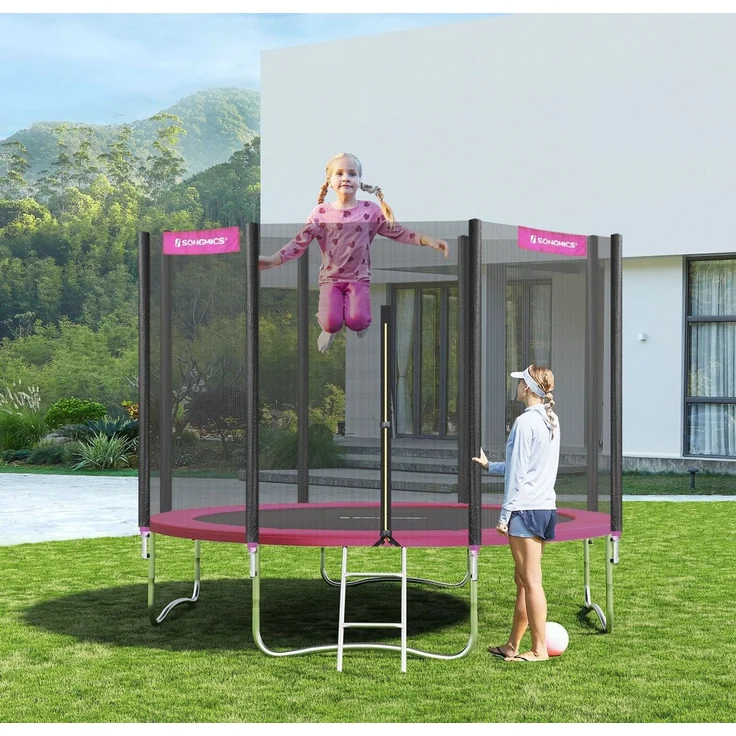 SONGMICS Trampolin Randabdeckung, 100% UV-beständig, Reißfest, PVC, Rosa, 305,0 cm – Bild 2