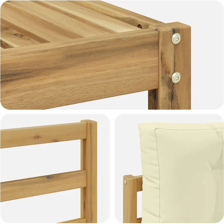 vidaXL Outdoor-Sofagarnitur 6 stk. 6-Sitzer Weiß und Creme 3386814 – Bild 5