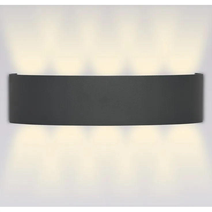 Grafner LED Wandleuchte Wandlampe LED Aluminium Up Down Außenleuchte Innenleuchte Modern, LED fest integriert, Tageslichtweiß, LED Wandlampe