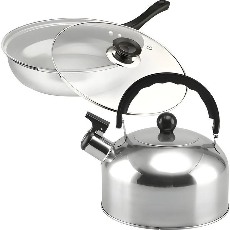 Retoo Topf-Set Kochtopf Set 11-teilig für Induktion & Gas mit Pfanne und Wasserkocher, Edelstahl (Kochgeschirr-Set, 11-tlg, 11-teiliges Kochgeschirr-Set), Für Induktion und Gas geeignet, Antihaftbeschichtung – Bild 2