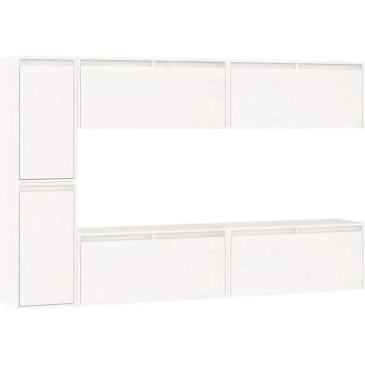 TV-Schränke 6 Stk. Weiß Massivholz Kiefer [3100235]
