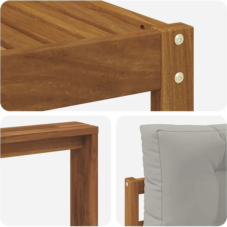 vidaXL Outdoor-Sofagarnitur 4 stk. 4-Sitzer Natur und Hellgrau 3367409 – Bild 5