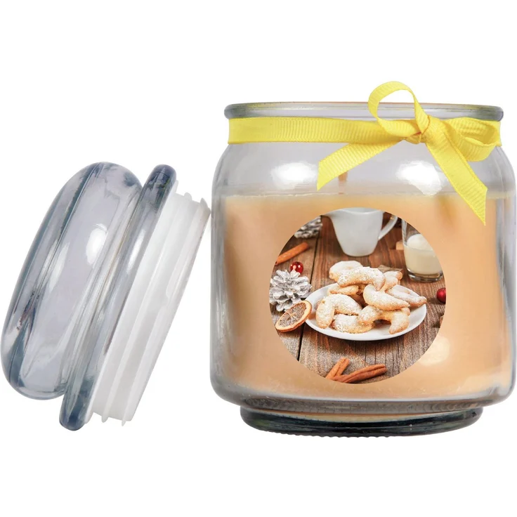 Duftkerze im Glas - Weihnachten Creme - Bonbon 300gr ( 70h ) – Bild 3