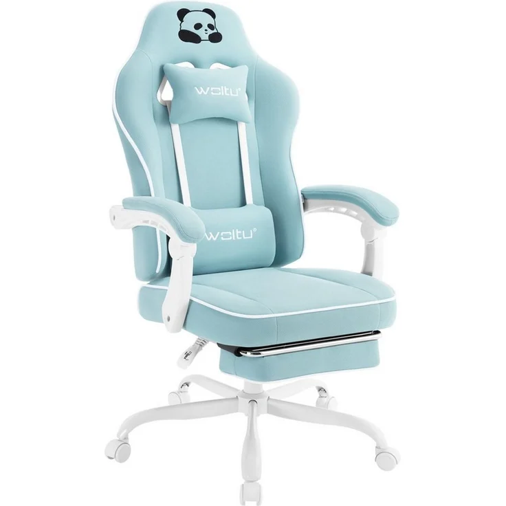 Woltu Gaming-Stuhl (1 St), mit Kopfkissen Lendenkissen Fußstütze, ergonomisch, Netzstoff – Bild 5