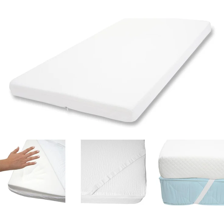 10cm Memoryfoam-Matratzentopper HWC-E63, Topper Matratzenauflage Matratzenschoner ~ 90x200cm Viscoschaum – Bild 1