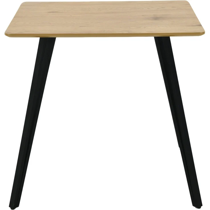 Esstisch >Fiete< in Eiche Dekor, schwarz, MDF, Metall - 80x75x80cm (BxHxT) – Bild 3