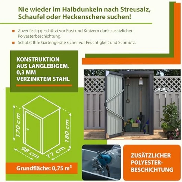 Pergart Gerätehaus Marburg, anthrazit matt – Bild 4