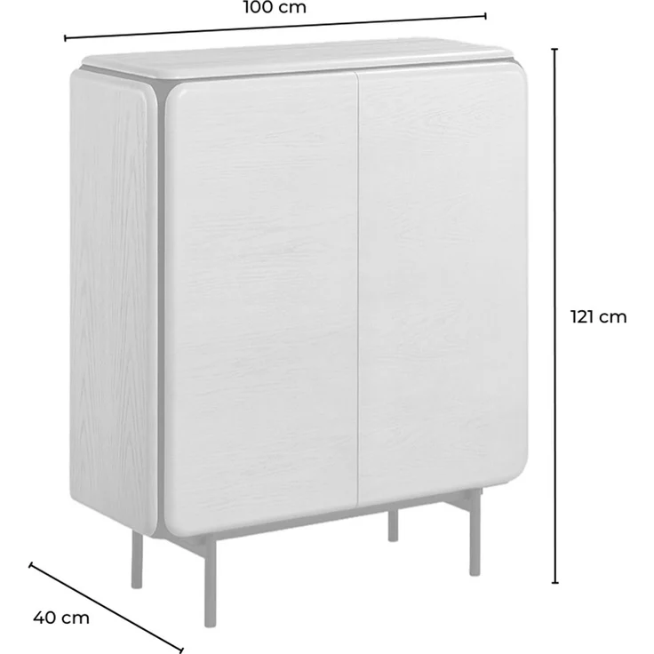 KAWOLA Highboard AVRIL 2 Türen Eiche grau 121 x 40 x 100 cm – Bild 6