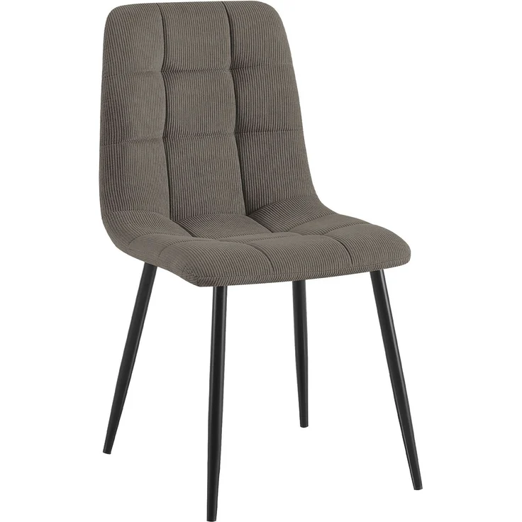 CLP Esszimmerstuhl Tilde Bezug gepolstert gesteppt mit Rückenlehne bis 150 kg - Farbe:taupe;Material:Cord – Bild 1