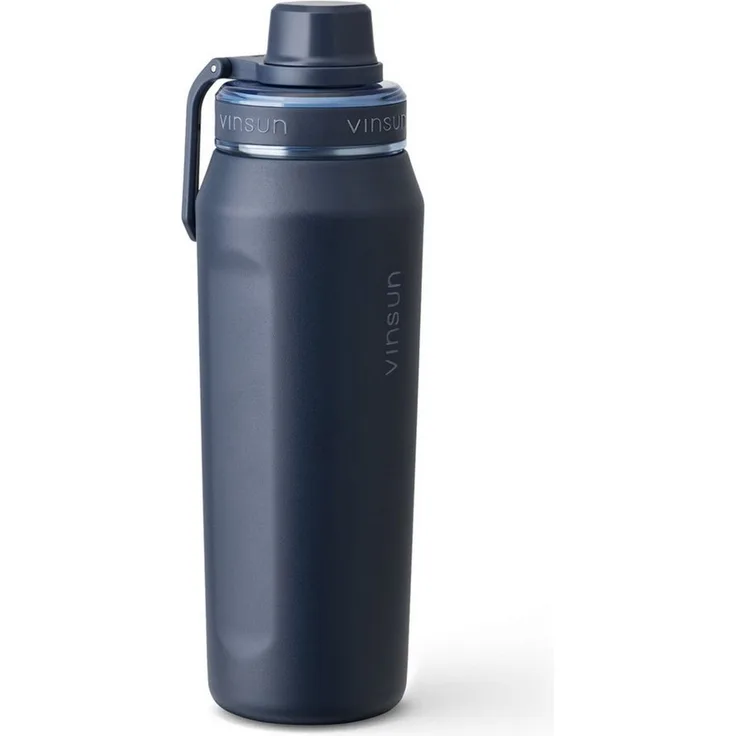 Vinsun Isolierflasche Edelstahl Trinkflasche 750ml - Thermoflasche Sport BPA frei leicht, Doppelwandig isoliert, auslaufsicher, Kohlensäure geeignet, robust