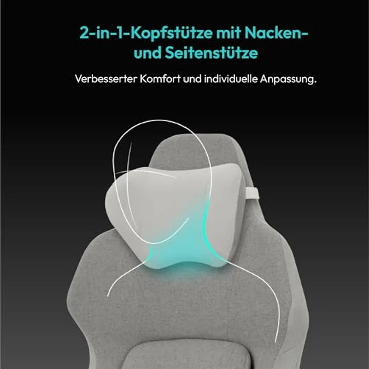 ThunderX3 CORE Smart Ergonomischer Gaming Stuhl, Rückenlehne mit hochwertigem Stoff, integrierte Synchronmechanik, gepolsterte 3D-Armlehnen, atmungsaktive Materialien, bis 125 kg belastbar, Loft Hellgrau – Bild 4