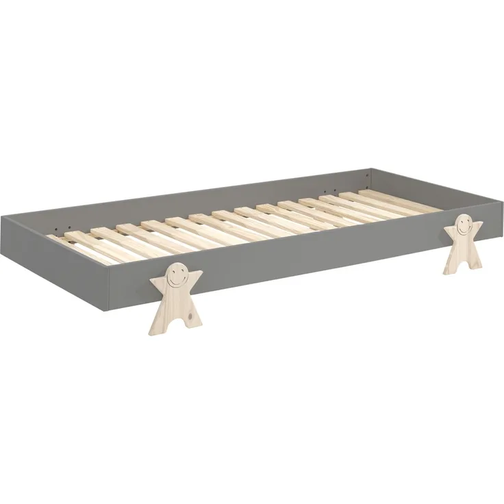 Stapelbett Karlene 204x94x28 Kinderbett MDF Grau