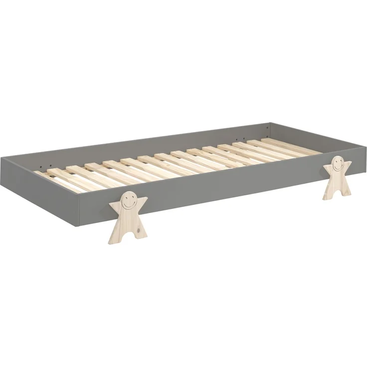 Stapelbett Karlene 204x94x28 Kinderbett MDF Grau – Bild 1