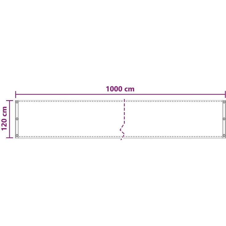 vidaXL Balkonsichtschutz Creme 120 x 1000 cm HDPE und Aluminium 4003128 – Bild 5