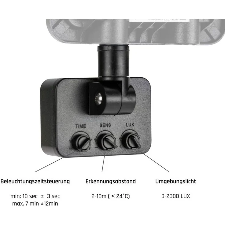 NOCTIS LUX 2 SMD 230V 20W IP44 WW black with sensor – Bild 5