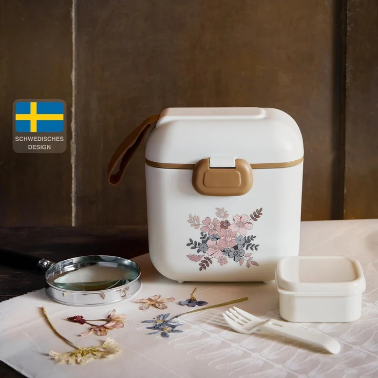 Elodie Details Brotdose für Kinder, BPA-freie Bento Box mit Fächern & Gabel | Spülmaschinen- & Mikrowellengeeignet | Snackbox für Schule & Kindergarten im Matten Design - 800ml, Blue Garden – Bild 6