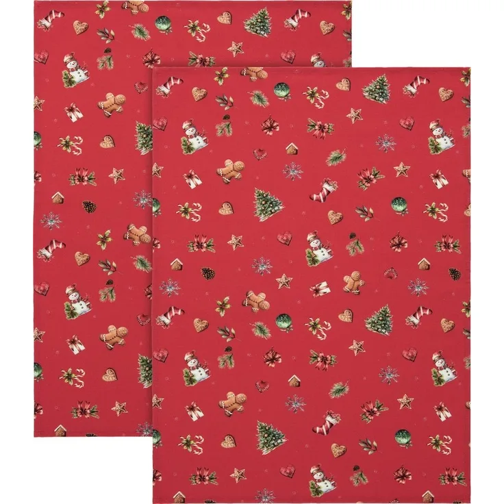 Erwin Müller Geschirrtuch Geschirrtuch "Noel" 2er-Pack, Baumwolle Motiv