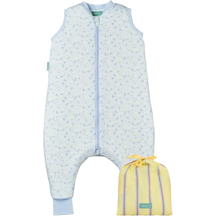 molis&co - Baby Schlafsack mit Füßen - Ideal für Frühling und Herbst - Babyschlafsack mit Füßen 1 tog - Leicht gepolstert - 100% Baumwolle (Oeko-TEX 100), Premium Qualität - Blue Lily (120 cm) – Bild 1
