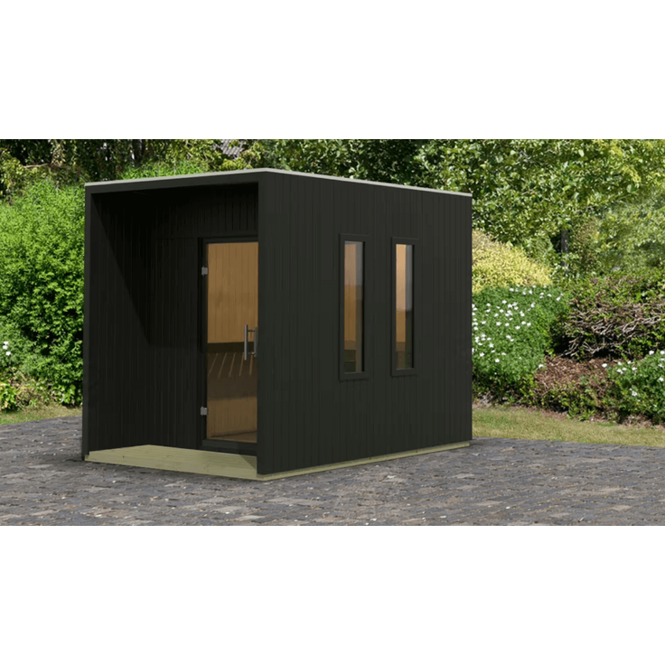 Karibu Saunahaus Laguna ohne Ofen in zwei Farben erhältlich schwarz