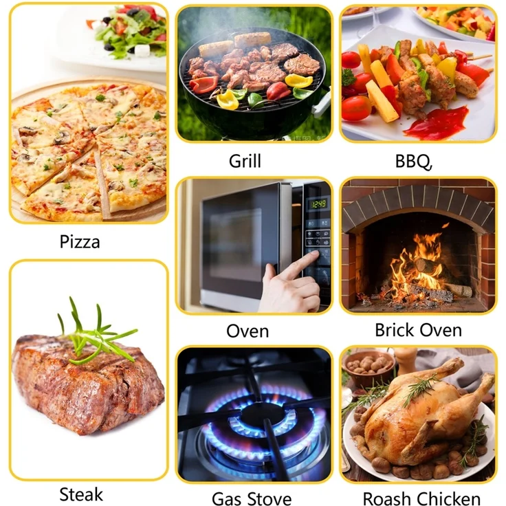 Pizzastein Brotbackstein Steinofen Cordierit 30x38 cm Beige Gasgrill Pizza Stone – Bild 10