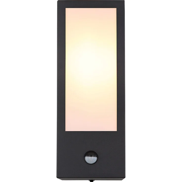 Außen Wandleuchte, Bewegungsmelder, schwarz, opal, H 32 cm – Bild 5