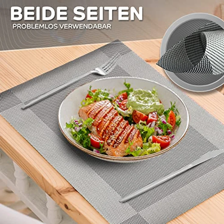 Loco Bird Platzset rechteckig aus PVC, (Tischset Abwischbar PVC-Untersetzer, 6-St, Waschbare Tischuntersetzer Platzdeckchen), Untersetzer PVC-Matte – Bild 8