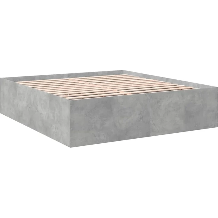 vidaXL Bettgestell Betongrau 180x200 cm Holzwerkstoff 3280905 – Bild 6