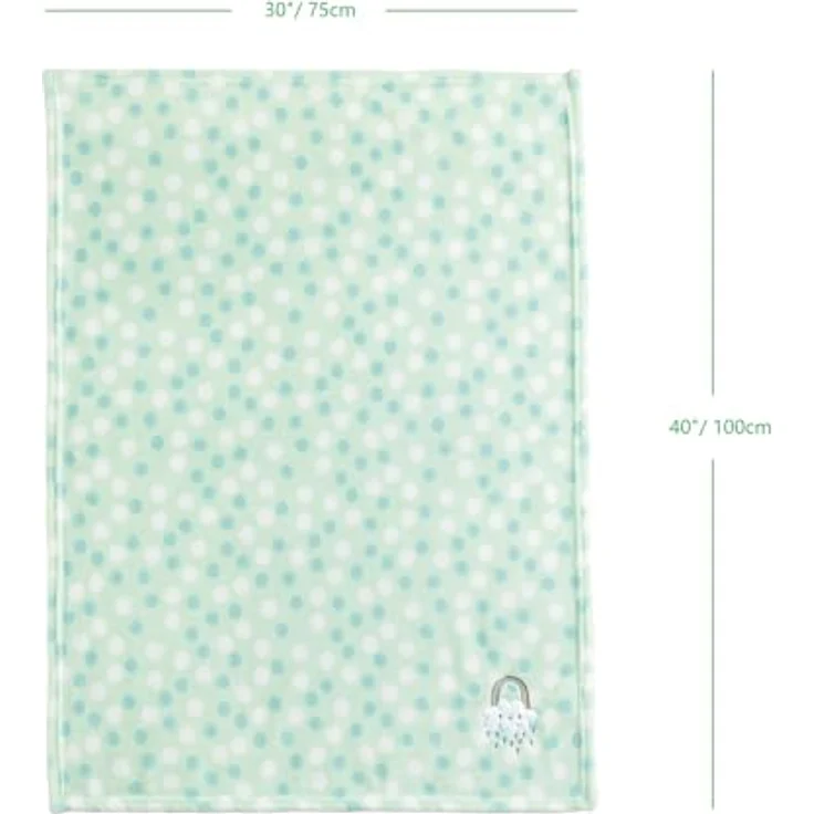 CREVENT Leichte, Flauschige, warme Plüsch-Babydecke für Säuglinge, Kleinkinder, Neugeborene, Unisex, Kinderbett, Kinderbett, Kinderwagen (75x100 cm, grüner Regenbogen, Unisex) – Bild 7