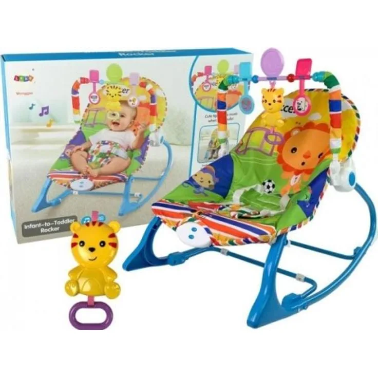 Lean Sport 2-in-1 Tigersitz Schaukelstuhl Blau Vibration und Sounds